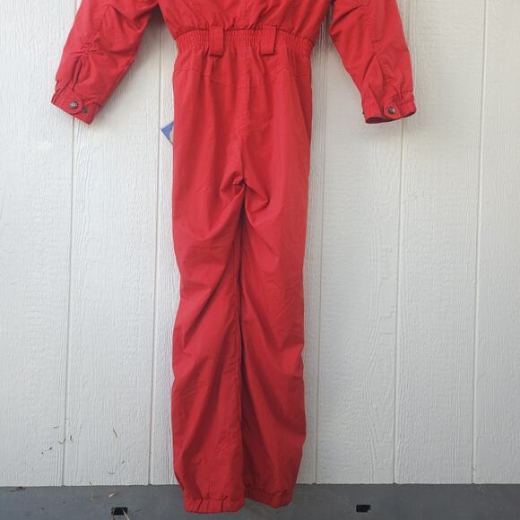 VTG Obermeyer St Moritz Ski Suit Womens 8 Tall Red Zip Pocket Hooded Snowboard - Picture 7 of 16